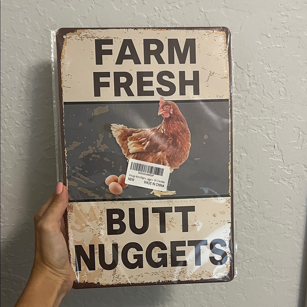 Farm Fresh Butt Nuggets Metal Sign